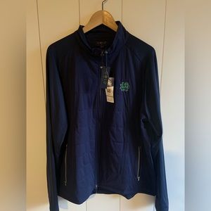 SOLD Notre Dame Peter Millar Jacket Men's Medium Blue Full Zip Golf ND Gol